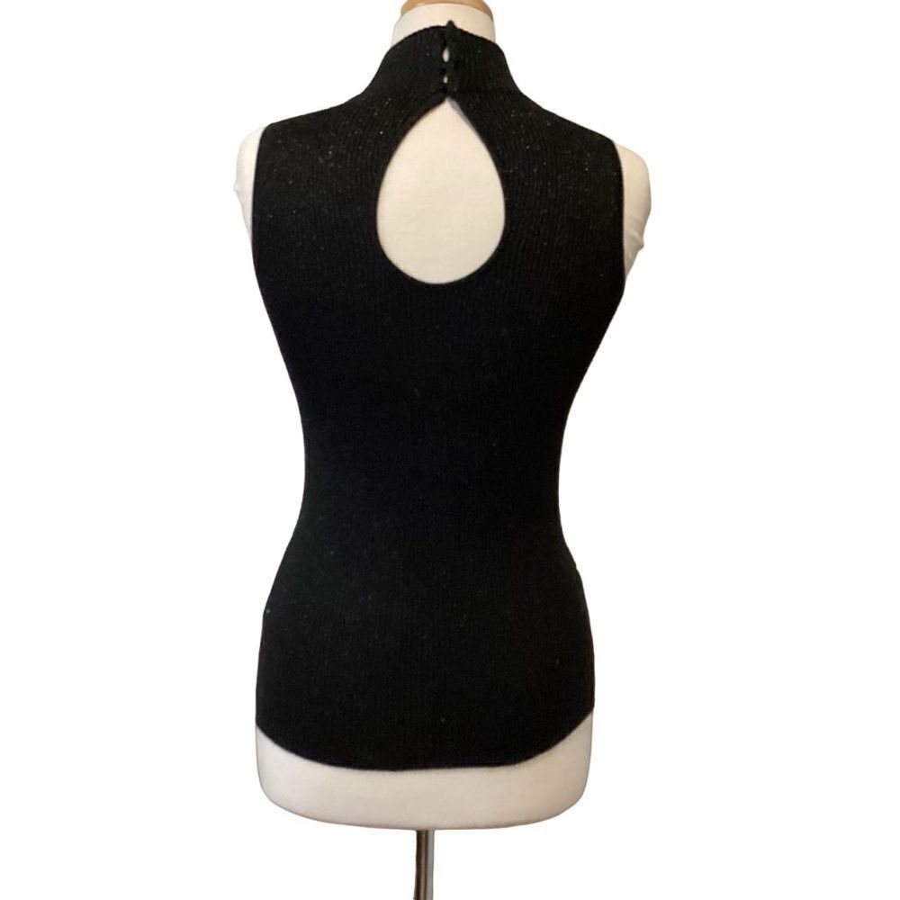 Cache Sequin Metallic Sleeveless Top open back size Medium - Picture 6 of 14
